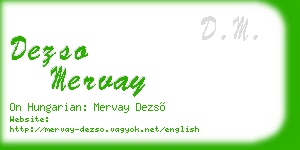 dezso mervay business card