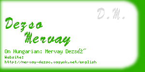 dezso mervay business card